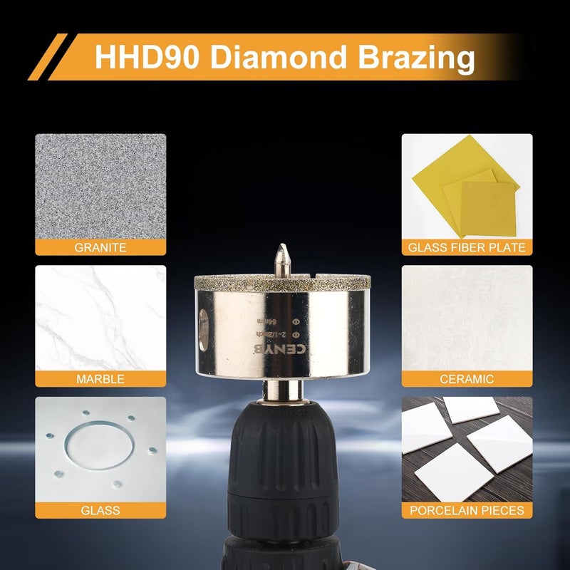 cenyb 25/32inch | 20mm Diamond Hole Saw with Center Drill bit and Diamond-Coated Center Drill bit for Ceramic Glass Marble Fiberglass Granite and Porcelain Tiles by - Image 5
